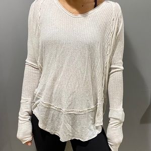 Free people white waffle shirt